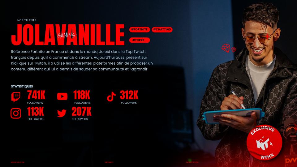 Media kit NTH – slide du talent Jolavanille